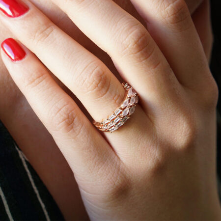 Γυναικείο Δαχτυλίδι Με Ζιργκόν Ροζ