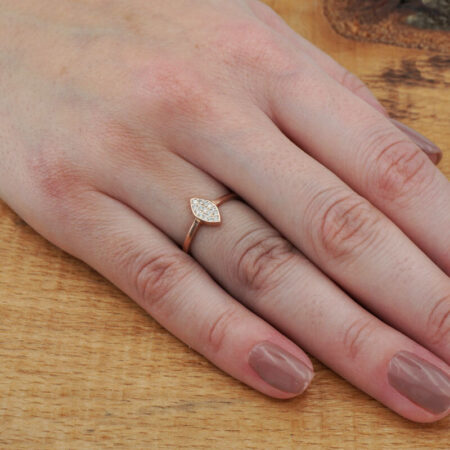 Λευκές Ζιργκόν Πέτρες Ροζ Χρυσό Ασημένιο Γυναικείο Δαχτυλίδι 925