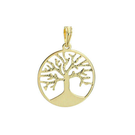 Χρυσό Γυναικείο Μενταγιόν 14Κ Δέντρο Ζωής Ζιργκόν