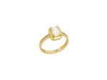 Δαχτυλίδι Μονόπετρο Emerald Cut Ζιργκόν Σε Χρυσό 14Κ